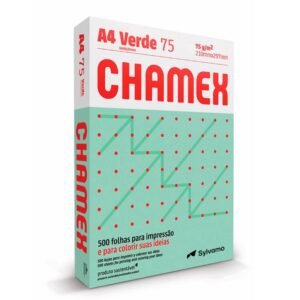 Papel Sulfite A4 Chamex Verde 75g 210 x 297mm – Caixa com 10 Resmas – 5000 Folhas