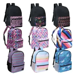 Mochilas Escolares/Trabalho Cores Variadas Desenho Do Tecido Lisa – Caixa com 10 Unidades