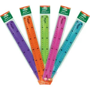 Régua Flexível 30CM – 5 Cores Sortidas – Pacote com 25 Unidades