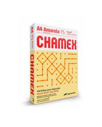 Papel Sulfite A4 Chamex Amarelo 75g 210 x 297mm – Caixa com 10 Resmas – 5000 Folhas