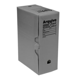 Arquivo Morto Novaonda Fácil 250x130x350mm Cinza Polibrás – Caixa com 10 Unidades